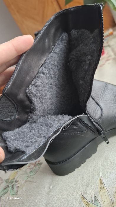 Cizme din piele cu blana