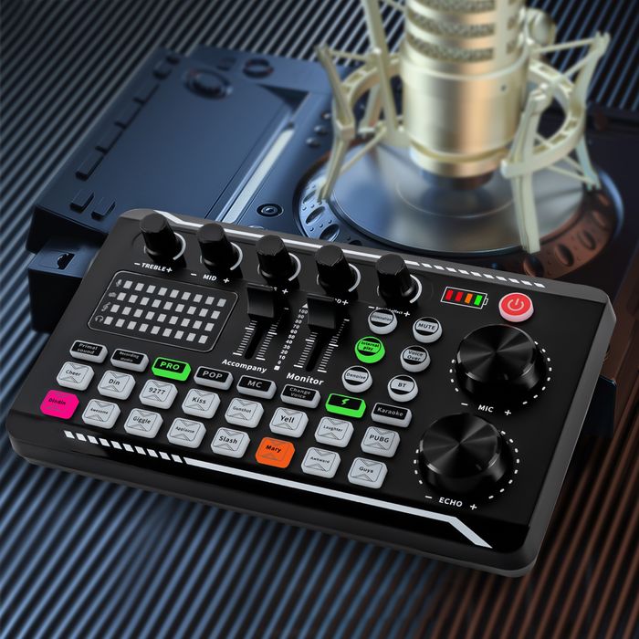 Placa de sunet externa , efecte de sunet și Bluetooth , ideala Karaoke Podcast Tiktok etc