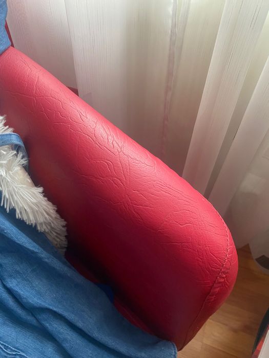 Fotoliu roșu living