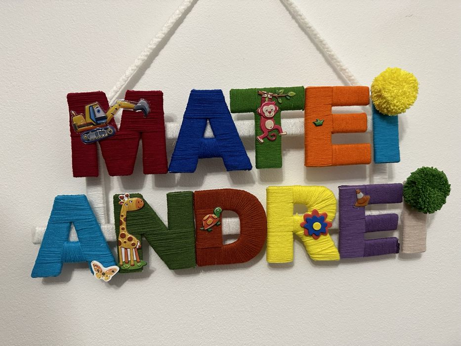 Litere handmade, tablouri personalizate si suport chei
