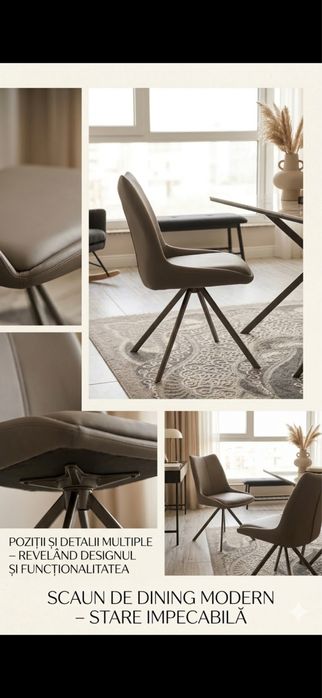Masă dining extensibilă + 8 scaune – design modern, stare excelentă