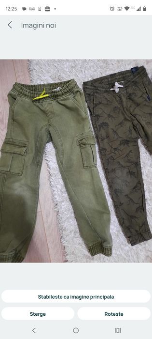 Set pantaloni cu bluzon kaki +mascota Dino...mas.122 cm
