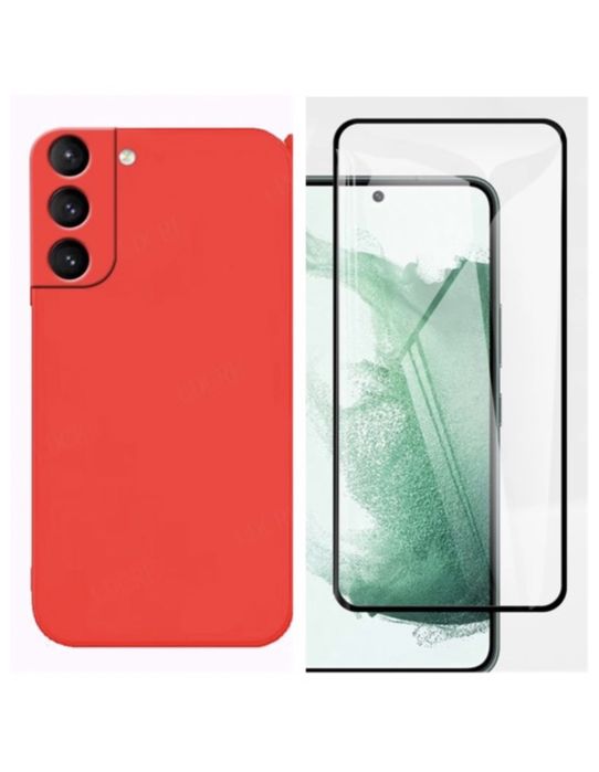 Husa Alcantara Colorata si Folie Sticla Samsung S25 S24 S23 S21 S20 FE