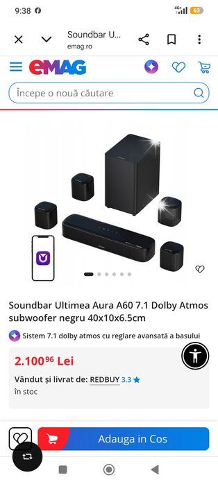 Soundbar ultimea A60 nou