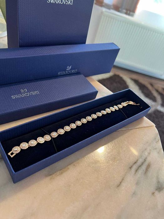 Bratara Swarovsk Model Angelic Tennis Rose/Gold