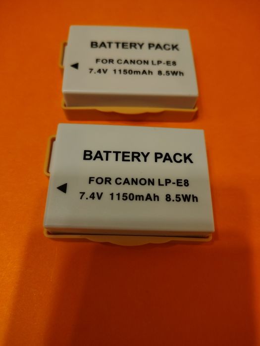 Set 2 Acumulatori Canon LP-E8 (7.4V, 1150mAh) – Pentru Canon 550D, 600D, 650D, 700D