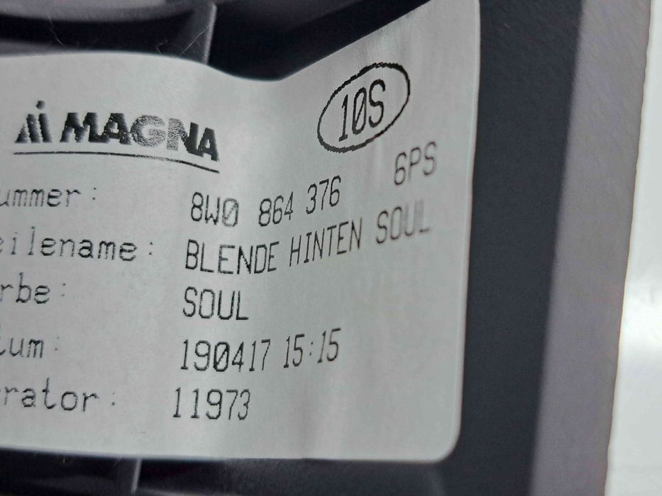 Grila aerisire spate Audi A4 (8W2, B9) [Fabr 2015-2023] 8W0864376