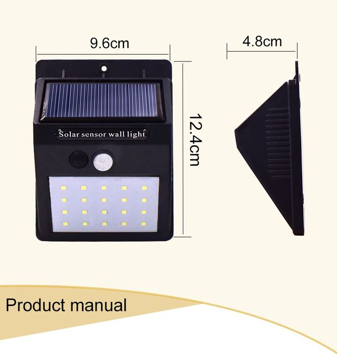 PIR датчик движения солнечный светильник 20 светодиодный яркий светиль