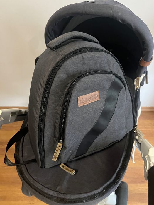 Chipolino Бебешка количка Електра 3 в 1 черна рама сребро