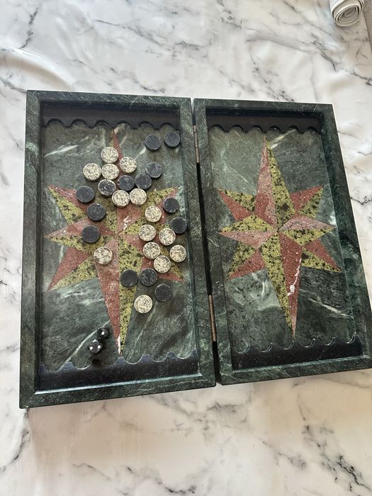 Нарды эксклюзив из камня змеевик