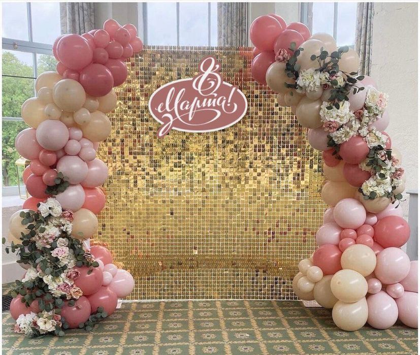 Фотозоны из цветов и воздушных шаров