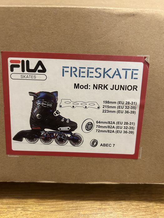 Patine Rotile Role FILA Nrk Junior, marime 28-31, noi, aluminiu