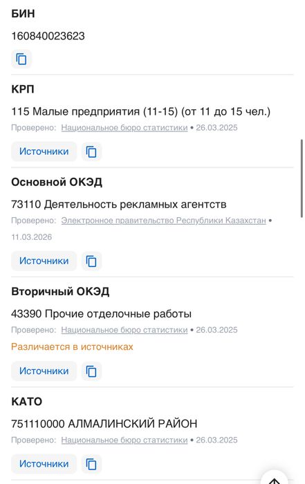 ТОО 2016 с года.