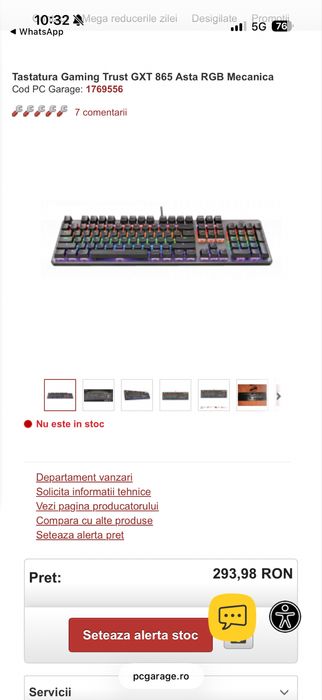 Tastatura gaming Trust GXT 865 Asta