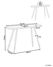 Consolă accent 121cm, frasin închis, picioare aurii