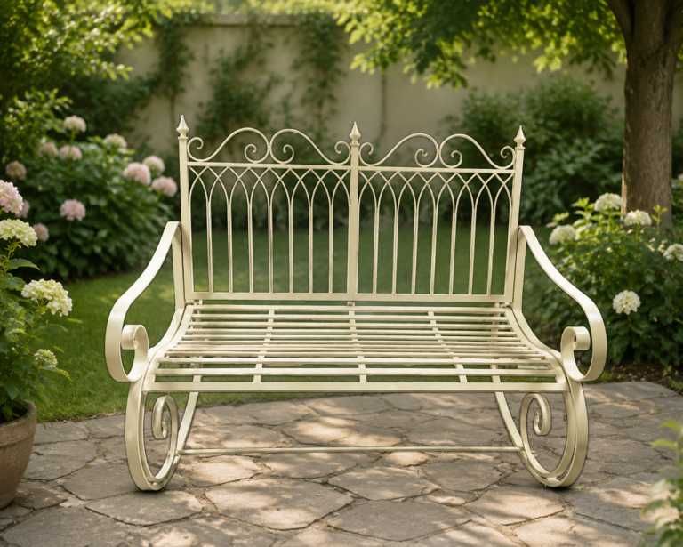 set masa si scaune de gradina, 2 scaune si o masa, fier forjat, verde
