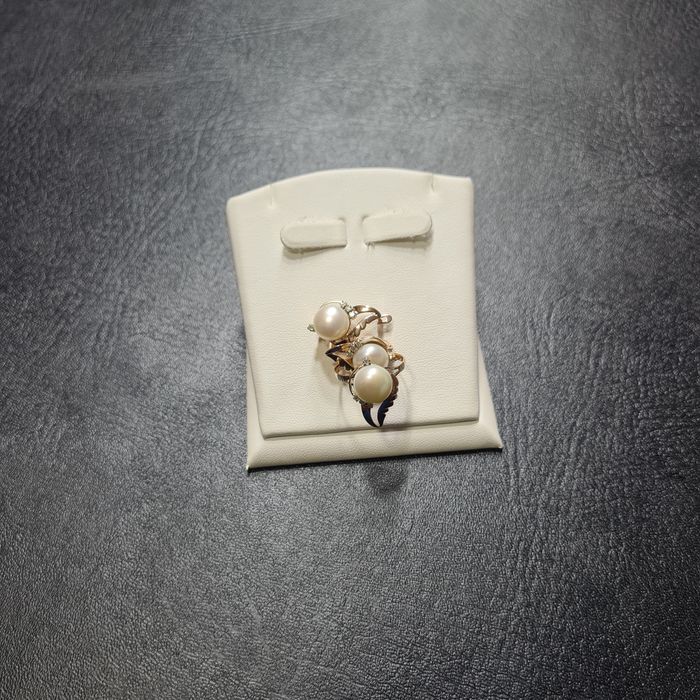 Комплект Золотой с Бриллиантами Жемчуг