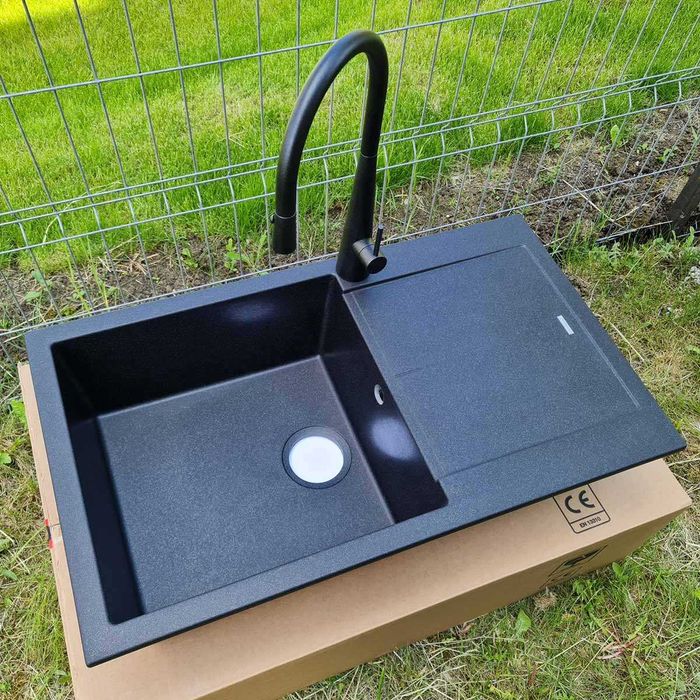 Chiuveta bucatarie granit CookingAid Infinity NF8610 Neagra 86*50*20cm