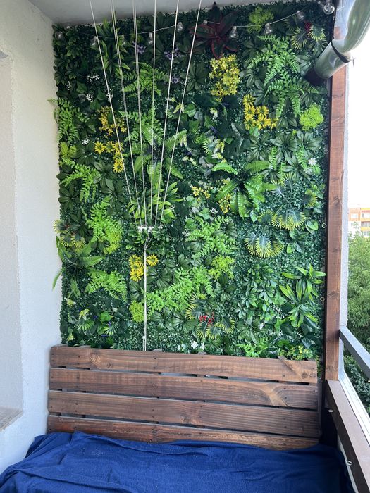 Пано от изкуствена зеленина, декорация за стена