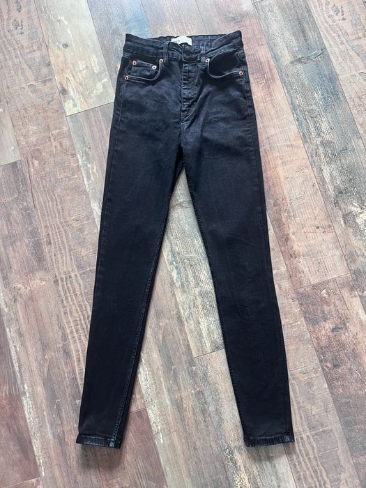 Blugi Zara, skinny, cu talie inalta, negri, marimea 36 / S