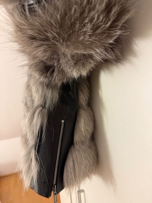 Blana naturala vulpe polara argintie S