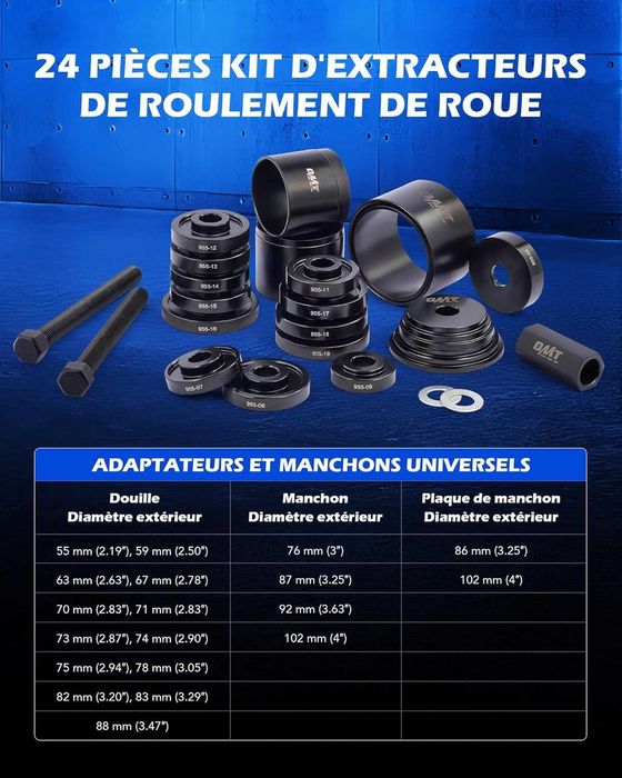 Trusa presare/extragere rulmenti roata fata 24 piese, bearing tool kit