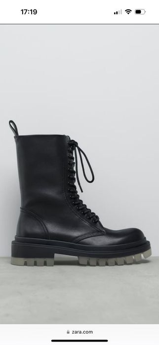 Черни боти ZARA ЕСТЕСТВЕНА кожа нови