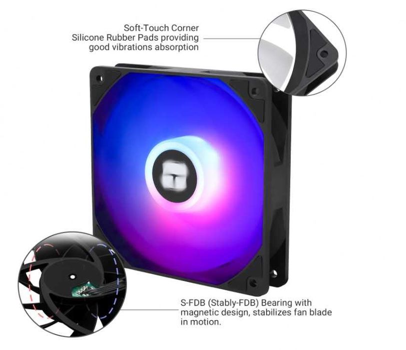 Set 3 Ventilatoare Thermalright TL-C12C-S, 120mm, Argb, Silentioase