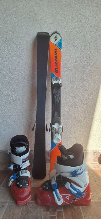 Schiuri copii baieti 110 100 cm ski clapari bete set Blizzard Atomic