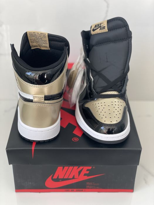 Air Jordan 1 Retro High Patent Gold Toe Full Box VerificareColet 36-45