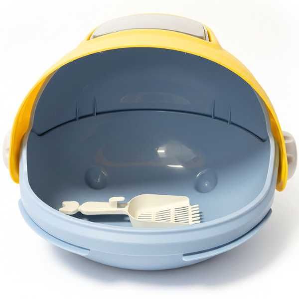 Затворена Котешка Тоалетна - 55.4см/49см/41.7см - Жълта - Pet-Interest