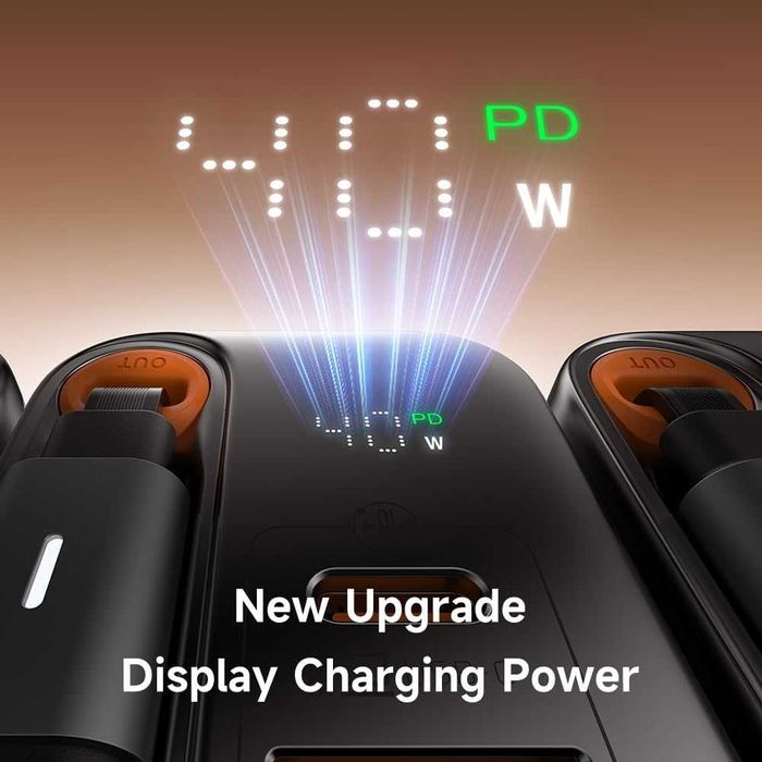 Бързо GaN зарядно Mcdodo 40W с прибиращ се кабел (Ново)