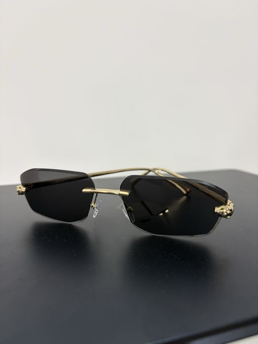 Ochelari de soare dama, Cartier, Negru/Auriu