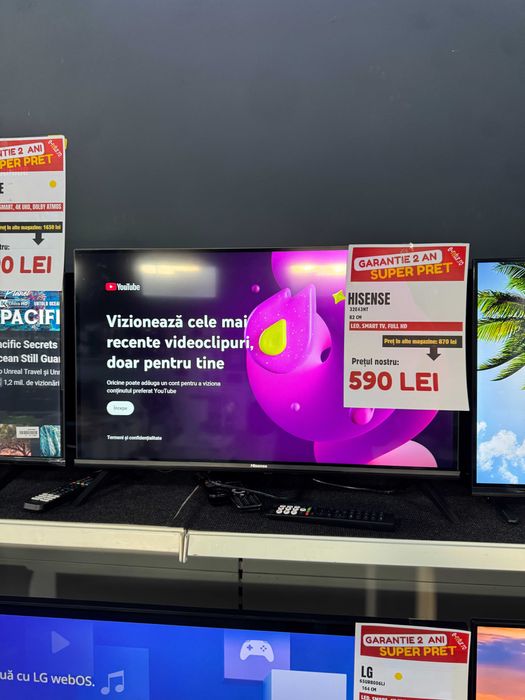 Televizor LED Hisense, 32 82cm, Smart, GARANTIE 2 ANI