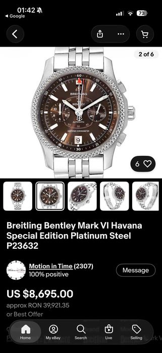 Breitling Bentley havana, Special Edition Platinum Steel