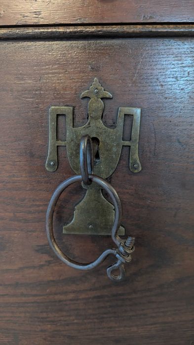 Ladă stejar masiv din anul 1854 feronerie original