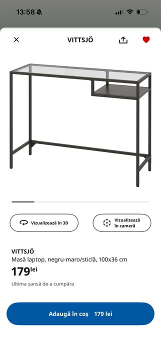 Masă IKEA + oglindă – 400 lei