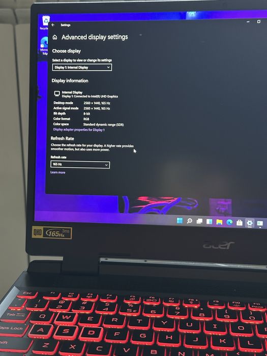 Laptop Gaming Acer Nitro – i7 12650H | RTX 4060 8GB | 16GB RAM DDR5 | Display QHD 165Hz