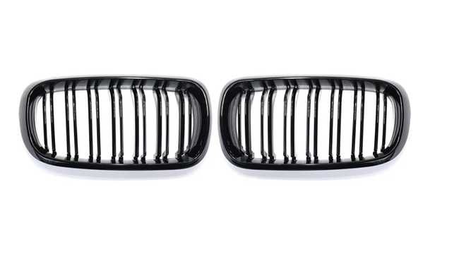 Negru Lucios Grile Nari Duble M BMW X5 X6 F15 F16 F85 F86 CapaceOglinz