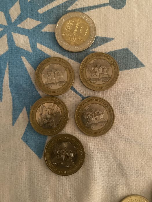 Монеты по номиналом 100 тг