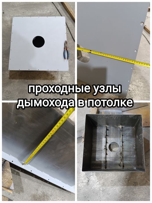 . Печь котёл для бани с ответвлениями дымохода