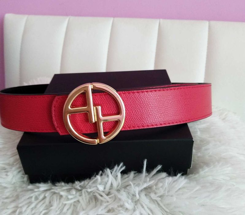 Alessa Алеса Двулицев черен/червен колан от естествена кожа