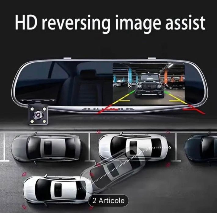Cameră de bord HD cu 2 camere și card de 64GB cadou