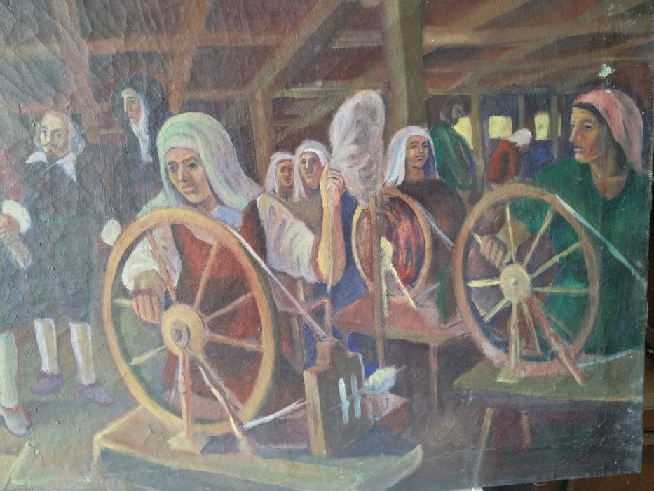 Продавам антикварна картина Средновековни крепостни мотиви 4