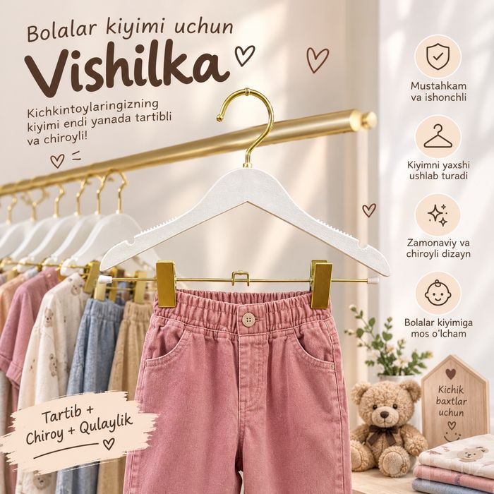 Bolalar kiyimi uchun mustahkam chiroyli vishilka