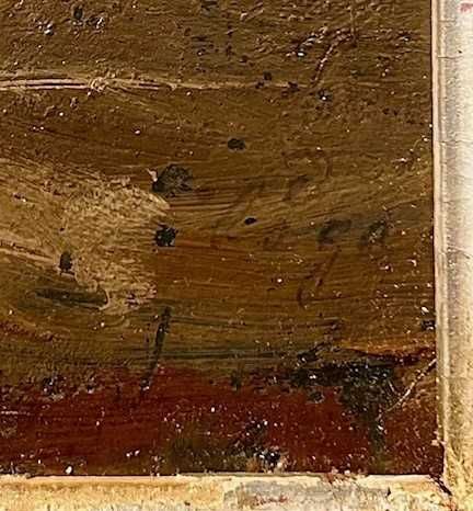 ~Țărancă cu ulcior~ Tabl0u vechi de >100 ani. Ul/Cart, semn ȘTAMPILĂ