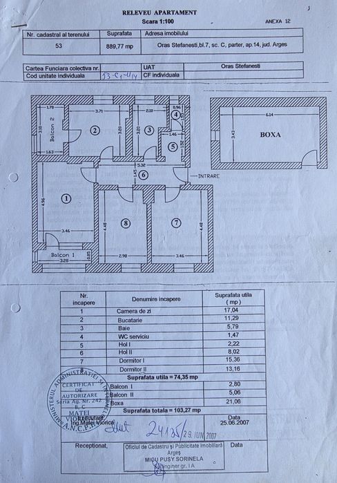 Apartament 3 camere Stefanesti