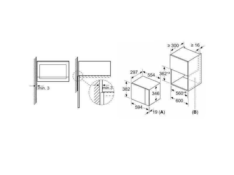 Микровълнова Фурна за Вграждане Bosch BFL520MS0 - 800W, 20л, Черна