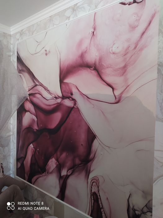 Поклейка обоев покраска