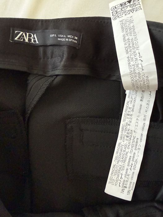 Брюки Zara с лампасами, чёрные, р. L
